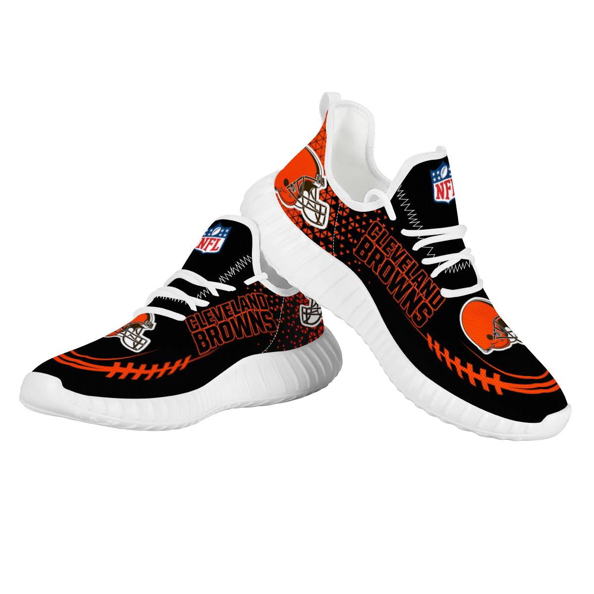 Men's Cleveland Browns Mesh Knit Sneakers/Shoes 004 Men's Cleveland Browns Mesh Knit Sneakers/Shoes 004